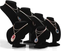 2pcs/Black Velvet Necklace Small Holder Stand Display Stands Mannequin Bust Jewelry Organizer Displays For Shop Event Shows