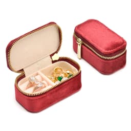 TAIMY Velvet Mini Travel Custom Logo Vintage Cute Girls Small Storage Jewelry Box Jewellery Organizer Jeweler Packaging Red