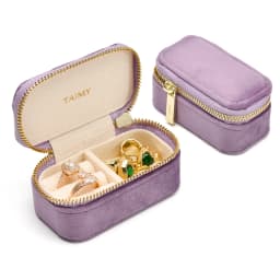 TAIMY Velvet Mini Travel Custom Logo Vintage Cute Girls Small Storage Jewelry Box Jewellery Organizer Jeweler Packaging Red