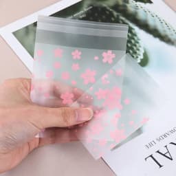 100pcs Plastic Packing Bags Flower Self-Adhesive Bags OPP Pouches for Jewelry Gifts Biscuits Candy Cookies Packaging