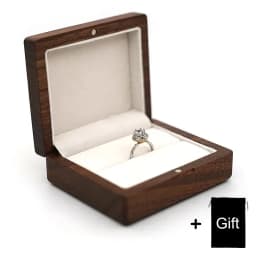 10*8cm Personalized Engraved Wooden Jewelry Box With Bag Ring Earrings Holder Big Walnut Jewels Storage & Display Box Free Logo