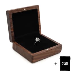 10*8cm Personalized Engraved Wooden Jewelry Box With Bag Ring Earrings Holder Big Walnut Jewels Storage & Display Box Free Logo