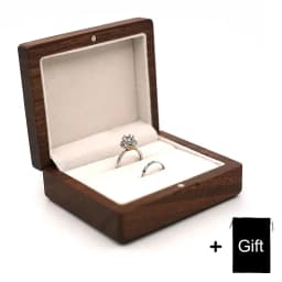 10*8cm Personalized Engraved Wooden Jewelry Box With Bag Ring Earrings Holder Big Walnut Jewels Storage & Display Box Free Logo