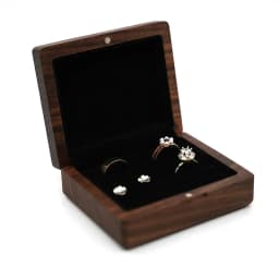 10*8cm Personalized Engraved Wooden Jewelry Box With Bag Ring Earrings Holder Big Walnut Jewels Storage & Display Box Free Logo