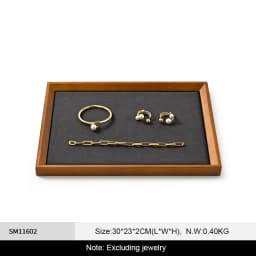 Oirlv Wooden Jewelry Organizer Tray Jewelry Ring Bracelet Necklace Viewing Tray Watch Jewelry Display Tray Jewelry Storage Plate
