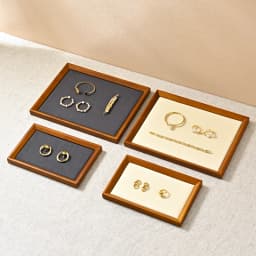 Oirlv Wooden Jewelry Organizer Tray Jewelry Ring Bracelet Necklace Viewing Tray Watch Jewelry Display Tray Jewelry Storage Plate