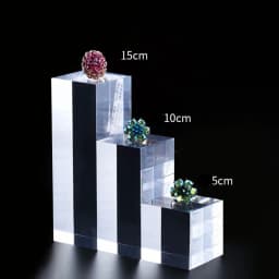 Plexiglass Square Block Jewelry Display Stand Stamping Cosmetics Holder Photography Props Dolls Perfume Organizer Riser Case