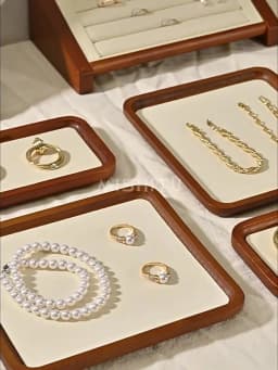 Oirlv Wooden Jewelry Display Tray Jewelry Organizer Suitable For Jewelry Make Bracelet Necklace Tray Jewelry Ring Display Plate
