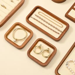 Oirlv Wooden Jewelry Display Tray Jewelry Organizer Suitable For Jewelry Make Bracelet Necklace Tray Jewelry Ring Display Plate