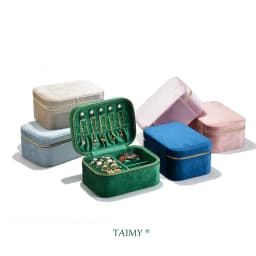 Wholesale Velvet Bigger Travel Portable Multifunctional Ring Earring Custom Logo Jewelry Box Suede Jewellery Organizer