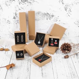 12pcs/ Lot Luxury Kraft Gift Box Ardboard Paper 7x9x3cm Bracelet Necklace Jewellry Boxes Packaging Rings Gift Storages Wholesale