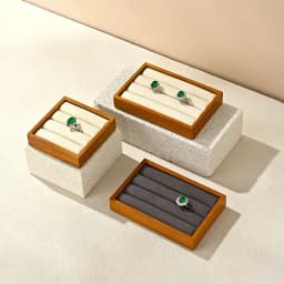 Oirlv New Solid Wooden Ring Tray Jewelry Display Storage Plate For Ring Jewellery Counter Showcase Props Jewellery Organizer
