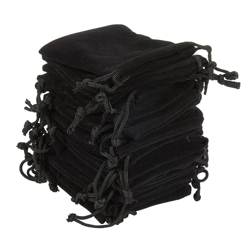 100-Pack Best Sell Velvet Gift Bags Bulk Jewelry Packaging Necklace Ring Earrings Storage Pouches DIY Wedding Favor Goodie Bag