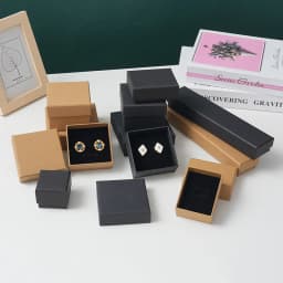 24pcs Bulk 9x9x3cm Jewelry Travel Organizer Gift Box with Black Velvet Sponge Earrings Ring Necklace Storage Cardboard Dust Case