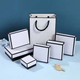 24pcs Bulk 9x9x3cm Jewelry Travel Organizer Gift Box with Black Velvet Sponge Earrings Ring Necklace Storage Cardboard Dust Case