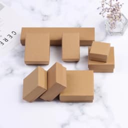 50pcs Black White Brown Kraft Paper Jewelry Gift Box Luxury Cardboard 7x9x3cm Bracelets Earrings Rings Necklaces Packaging Boxes