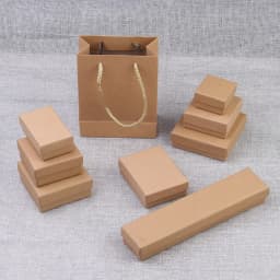 12pcs Brown Paper Jewelry Box Bracelet Necklace Ring Earrings Boxes Wedding Gifts Packaging Case Container Organizer Accessories