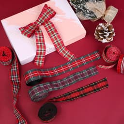 5Yards 2.5cm Plaid Ribbon Christmas Plaid Ribbon For Hair Bow Party Christmas Decoration Diy Gift Wrapping