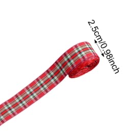5Yards 2.5cm Plaid Ribbon Christmas Plaid Ribbon For Hair Bow Party Christmas Decoration Diy Gift Wrapping