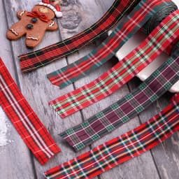 5Yards 2.5cm Plaid Ribbon Christmas Plaid Ribbon For Hair Bow Party Christmas Decoration Diy Gift Wrapping