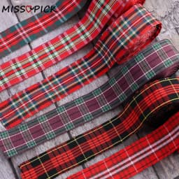 5Yards 2.5cm Plaid Ribbon Christmas Plaid Ribbon For Hair Bow Party Christmas Decoration Diy Gift Wrapping