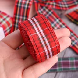 5Yards 2.5cm Plaid Ribbon Christmas Plaid Ribbon For Hair Bow Party Christmas Decoration Diy Gift Wrapping