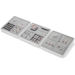 Oirlv Display Trays Grey Velvet Jewelry Display Tray for Ring Earrings Bangle Necklace Tray Organizer Jewelry Display Tray Grey