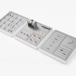 Oirlv Display Trays Grey Velvet Jewelry Display Tray for Ring Earrings Bangle Necklace Tray Organizer Jewelry Display Tray Grey
