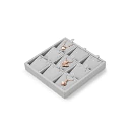 Oirlv Display Trays Grey Velvet Jewelry Display Tray for Ring Earrings Bangle Necklace Tray Organizer Jewelry Display Tray Grey