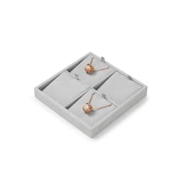 Oirlv Display Trays Grey Velvet Jewelry Display Tray for Ring Earrings Bangle Necklace Tray Organizer Jewelry Display Tray Grey