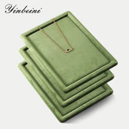 Yinbeini Velvet Jewelry Flat Tray Ring Pendant Bracelet Necklace Display Tray Jewelry Storage Organizer Plate P082
