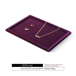 Yinbeini Velvet Jewelry Flat Tray Ring Pendant Bracelet Necklace Display Tray Jewelry Storage Organizer Plate P082