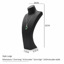 PU Leather Jewelry Display Stand,Luxury Portrait Neck Bust Model for Necklace Pendant Rack, Photo Props & Shop Display Organizer