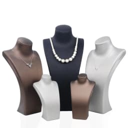 PU Leather Jewelry Display Stand,Luxury Portrait Neck Bust Model for Necklace Pendant Rack, Photo Props & Shop Display Organizer