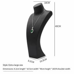 PU Leather Jewelry Display Stand,Luxury Portrait Neck Bust Model for Necklace Pendant Rack, Photo Props & Shop Display Organizer