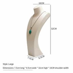 PU Leather Jewelry Display Stand,Luxury Portrait Neck Bust Model for Necklace Pendant Rack, Photo Props & Shop Display Organizer