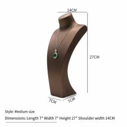 PU Leather Jewelry Display Stand,Luxury Portrait Neck Bust Model for Necklace Pendant Rack, Photo Props & Shop Display Organizer