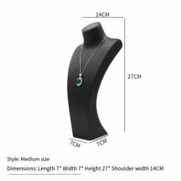 PU Leather Jewelry Display Stand,Luxury Portrait Neck Bust Model for Necklace Pendant Rack, Photo Props & Shop Display Organizer