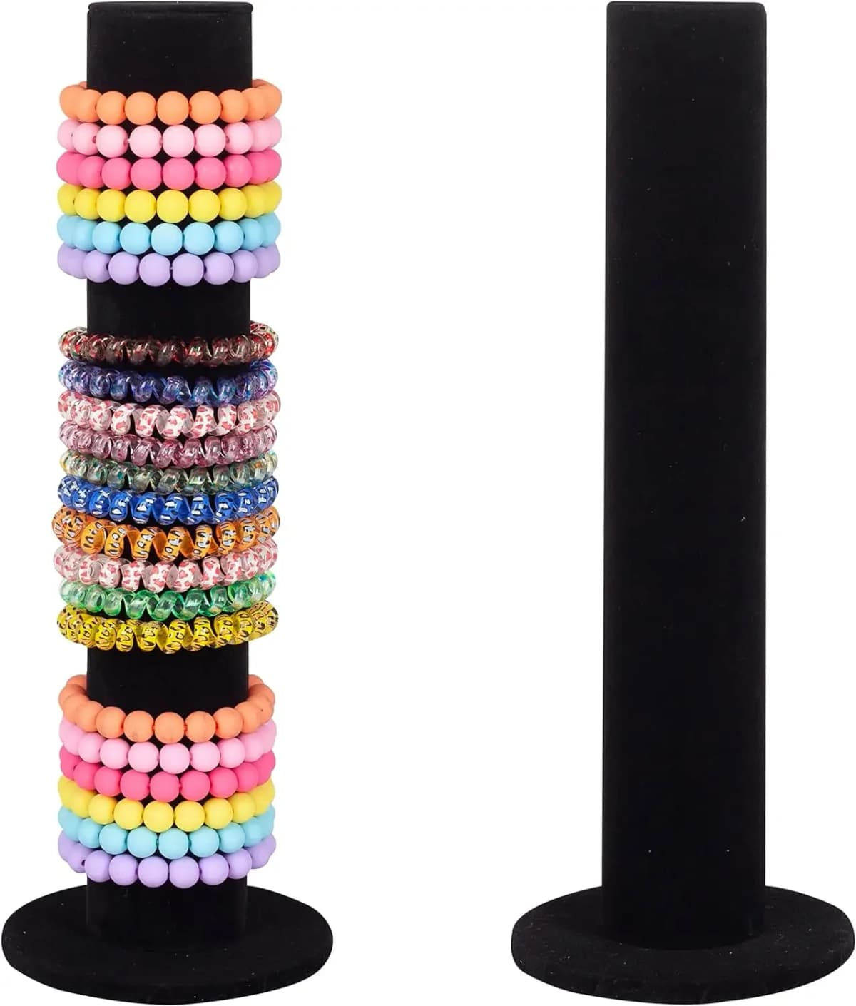 Stylish Vertical Jewelry Stand for Bracelets And Watches with Hair Band Holder T-Bar Rack Closet Organizer Tower