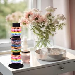 Stylish Vertical Jewelry Stand for Bracelets And Watches with Hair Band Holder T-Bar Rack Closet Organizer Tower