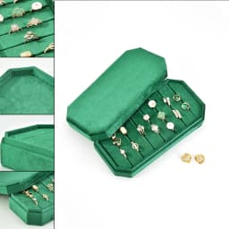 Velvet Rings Holder with Lid Jewelry Storage Container Finger Rings Stand Rings Box Suede Custom Logo Jewelry Tray