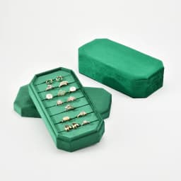 Velvet Rings Holder with Lid Jewelry Storage Container Finger Rings Stand Rings Box Suede Custom Logo Jewelry Tray