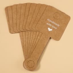 50pcs 4x10cm Self Adhesive Kraft Paper Card Bracelet Necklace Jewelry Hanging Holder for Small Business Retail Display Packaging