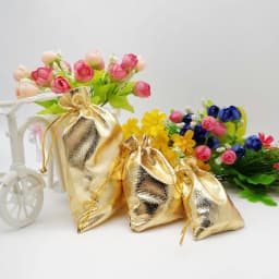 100pcs Jewelry Pouch Jewellery Bag Silver/Gold Velvet Bag Drawstring Jewelry Packaging Bags Organza Jewelry Bags 7x9 9x12 13x18