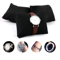 12 Pack Small Black Watch Pillow Velvet Bracelet Pillow Jewelry Displays Watch Bracelet Bangle Cushions Stand for Boxs