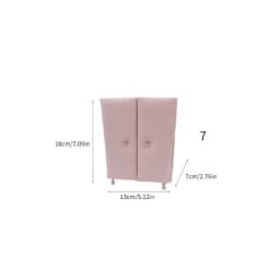 X5QD Rose Flannel Jewelry Organizers Sofa Soft Fabric Jewelry Case Accessories