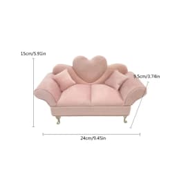 X5QD Rose Flannel Jewelry Organizers Sofa Soft Fabric Jewelry Case Accessories