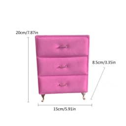 X5QD Rose Flannel Jewelry Organizers Sofa Soft Fabric Jewelry Case Accessories