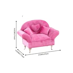 X5QD Rose Flannel Jewelry Organizers Sofa Soft Fabric Jewelry Case Accessories