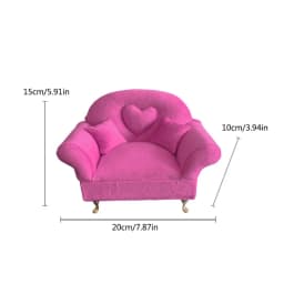 X5QD Rose Flannel Jewelry Organizers Sofa Soft Fabric Jewelry Case Accessories